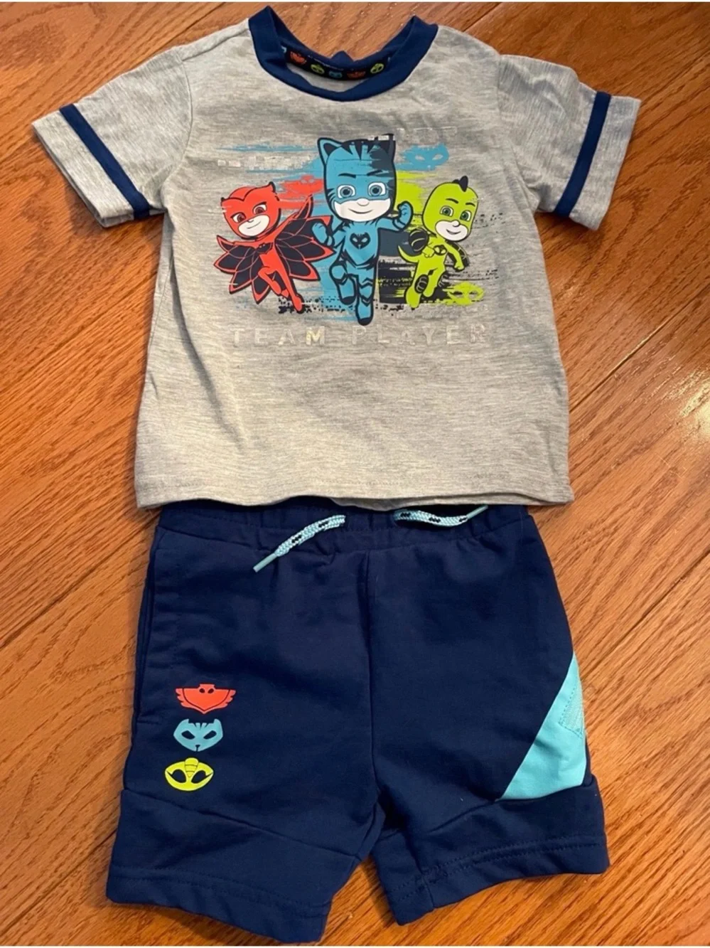 PJ Masks Toddler Boy Outfit 2T Team Player Shirt & Shorts Set Catboy